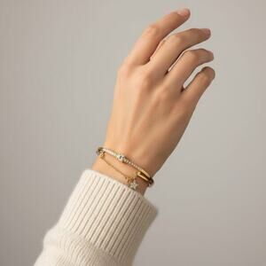 Rose Gold Plated Rhinestones women's Bangle Bracelet Elegant Party Cocktail